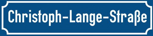 Straßenschild Christoph-Lange-Straße