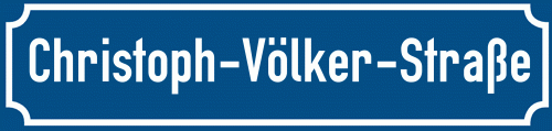 Straßenschild Christoph-Völker-Straße