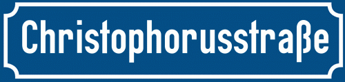 Straßenschild Christophorusstraße zum kostenlosen Download