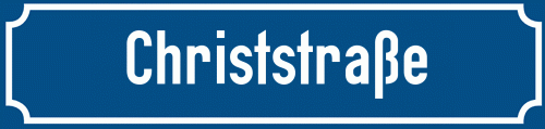 Straßenschild Christstraße zum kostenlosen Download