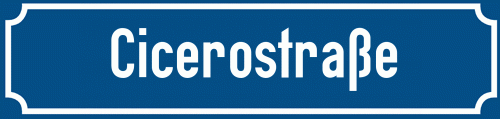 Straßenschild Cicerostraße