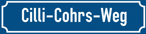 Straßenschild Cilli-Cohrs-Weg