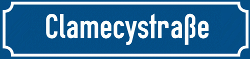 Straßenschild Clamecystraße zum kostenlosen Download