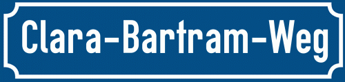 Straßenschild Clara-Bartram-Weg