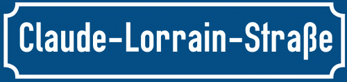 Straßenschild Claude-Lorrain-Straße
