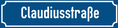 Straßenschild Claudiusstraße