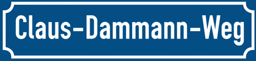 Straßenschild Claus-Dammann-Weg