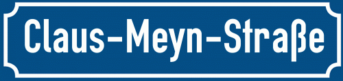 Straßenschild Claus-Meyn-Straße