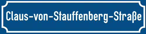 Straßenschild Claus-von-Stauffenberg-Straße zum kostenlosen Download