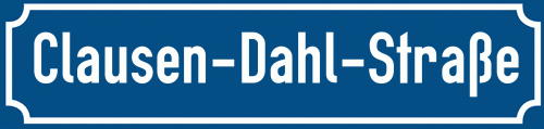 Straßenschild Clausen-Dahl-Straße