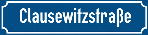 Straßenschild Clausewitzstraße zum kostenlosen Download