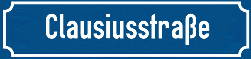 Straßenschild Clausiusstraße