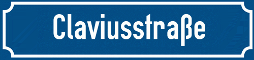 Straßenschild Claviusstraße