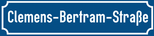 Straßenschild Clemens-Bertram-Straße