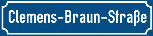 Straßenschild Clemens-Braun-Straße