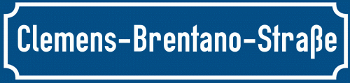 Straßenschild Clemens-Brentano-Straße