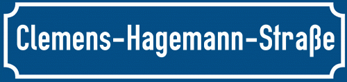 Straßenschild Clemens-Hagemann-Straße