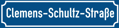Straßenschild Clemens-Schultz-Straße