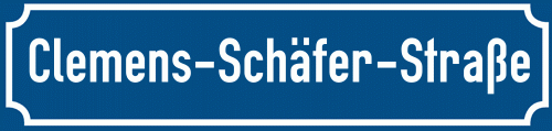 Straßenschild Clemens-Schäfer-Straße