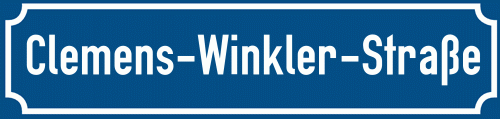 Straßenschild Clemens-Winkler-Straße