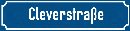 Straßenschild Cleverstraße