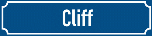 Straßenschild Cliff