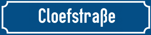 Straßenschild Cloefstraße