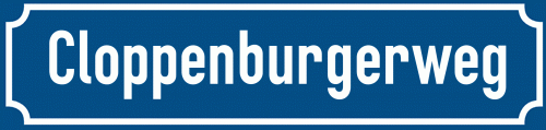 Straßenschild Cloppenburgerweg