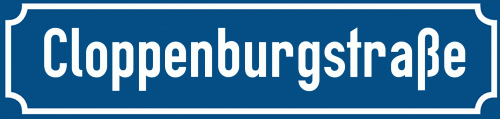 Straßenschild Cloppenburgstraße