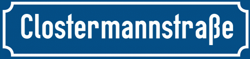 Straßenschild Clostermannstraße