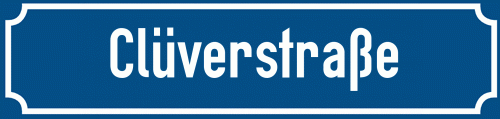 Straßenschild Clüverstraße