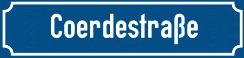 Straßenschild Coerdestraße