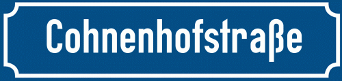 Straßenschild Cohnenhofstraße