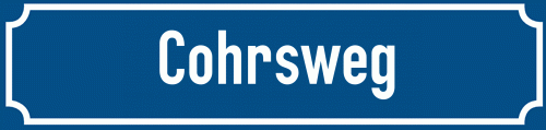 Straßenschild Cohrsweg