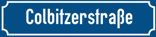 Straßenschild Colbitzerstraße