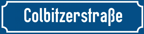 Straßenschild Colbitzerstraße zum kostenlosen Download