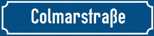 Straßenschild Colmarstraße zum kostenlosen Download