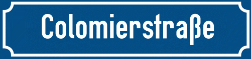 Straßenschild Colomierstraße
