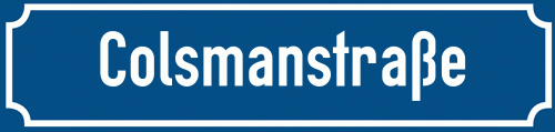 Straßenschild Colsmanstraße