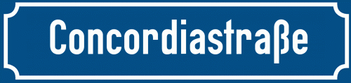 Straßenschild Concordiastraße zum kostenlosen Download