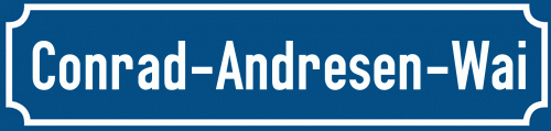 Straßenschild Conrad-Andresen-Wai