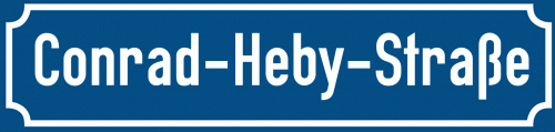 Straßenschild Conrad-Heby-Straße