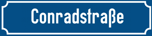 Straßenschild Conradstraße zum kostenlosen Download