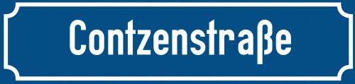 Straßenschild Contzenstraße