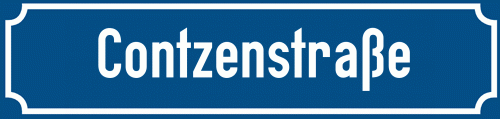 Straßenschild Contzenstraße zum kostenlosen Download