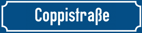 Straßenschild Coppistraße zum kostenlosen Download