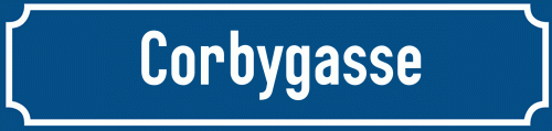 Straßenschild Corbygasse