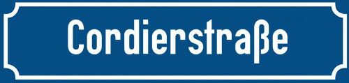 Straßenschild Cordierstraße