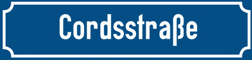 Straßenschild Cordsstraße