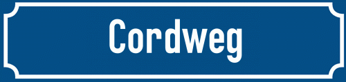 Straßenschild Cordweg zum kostenlosen Download